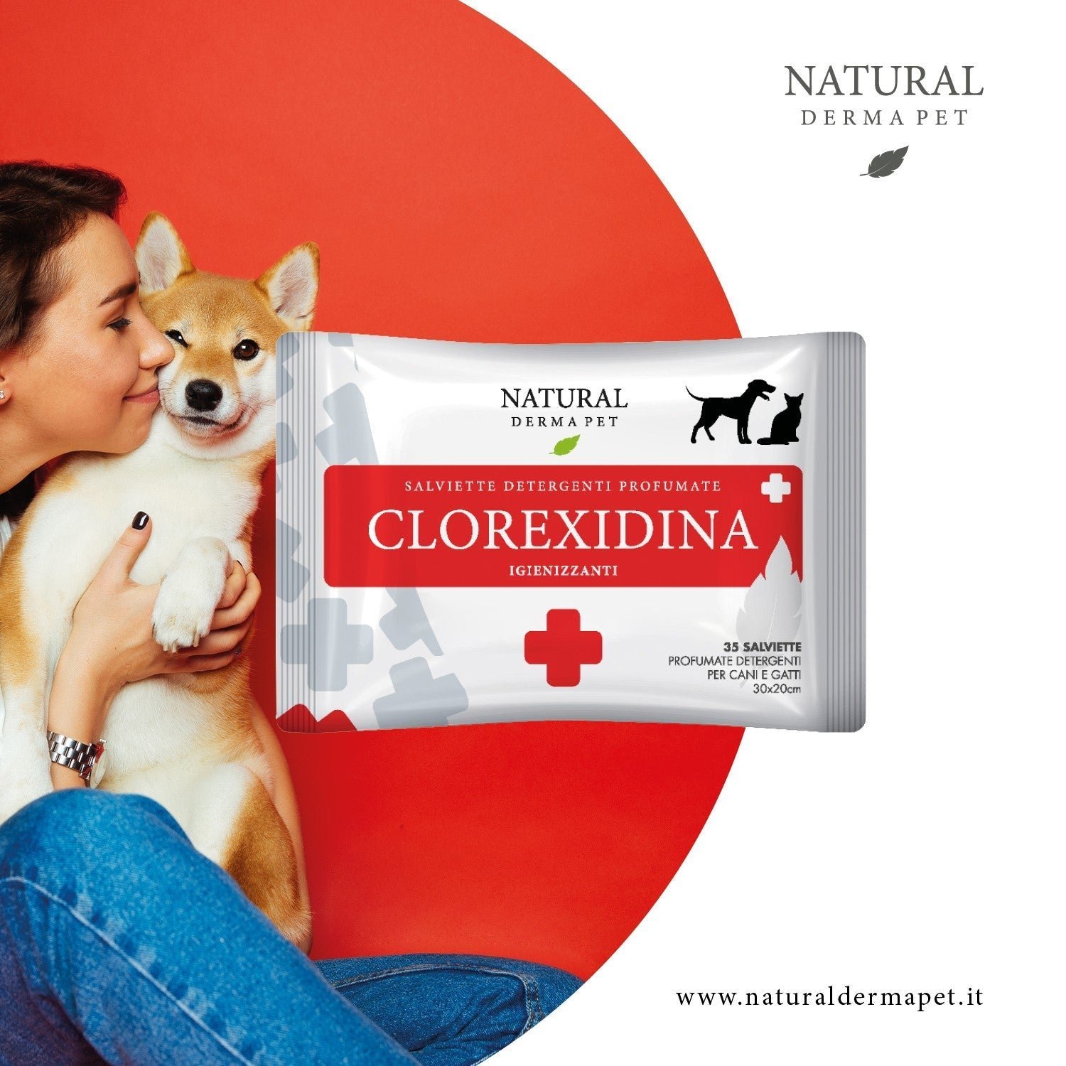 Natūrali šunų priežiūra – Natural Derma Pets servetėlės jautriai odai